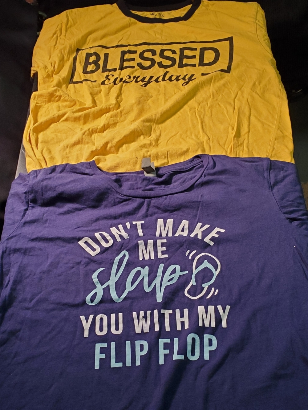 Instant Message Ladies Blue Size Xl Shirt/ Onfire Yellow Size 2x Tshirt